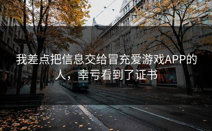 我差点把信息交给冒充爱游戏APP的人，幸亏看到了证书