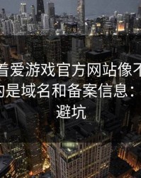 别只盯着爱游戏官方网站像不像，真正要看的是域名和备案信息：7个快速避坑