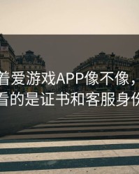 别只盯着爱游戏APP像不像，真正要看的是证书和客服身份