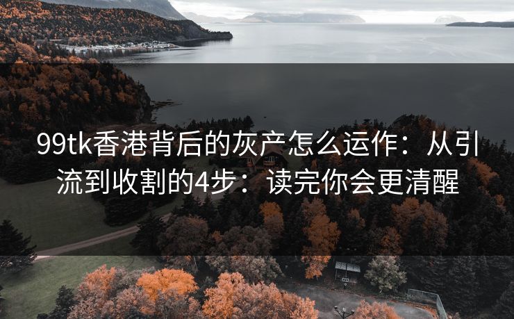 99tk香港背后的灰产怎么运作：从引流到收割的4步：读完你会更清醒